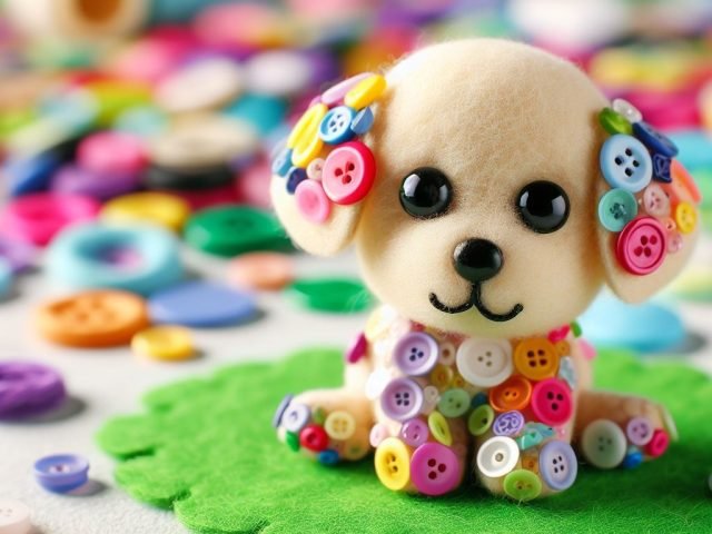 Cagnolino con bottoni