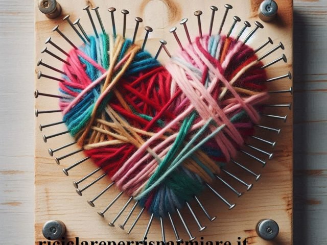 Cuore con fili e chiodi