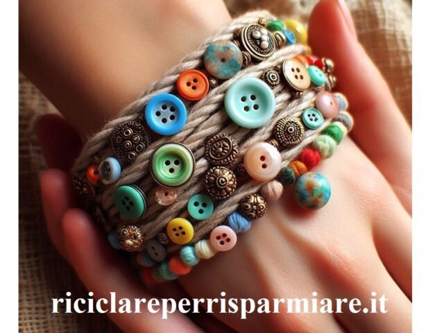Bracciale con corda e bottoni