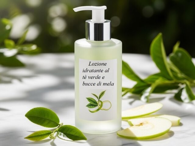 Lozione idratante a tè verde e bucce di mela